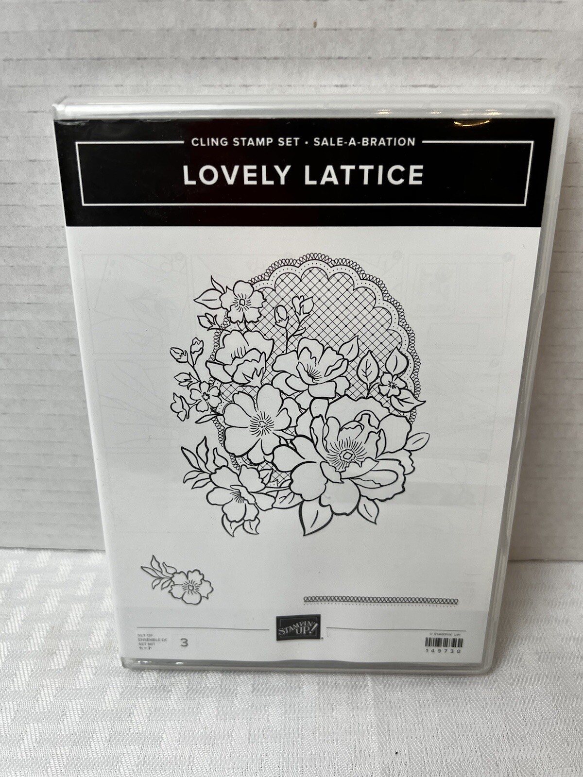 Stampin Up! Sale-a-Bration "Lovely Lattice" cling Stamp Set NEW