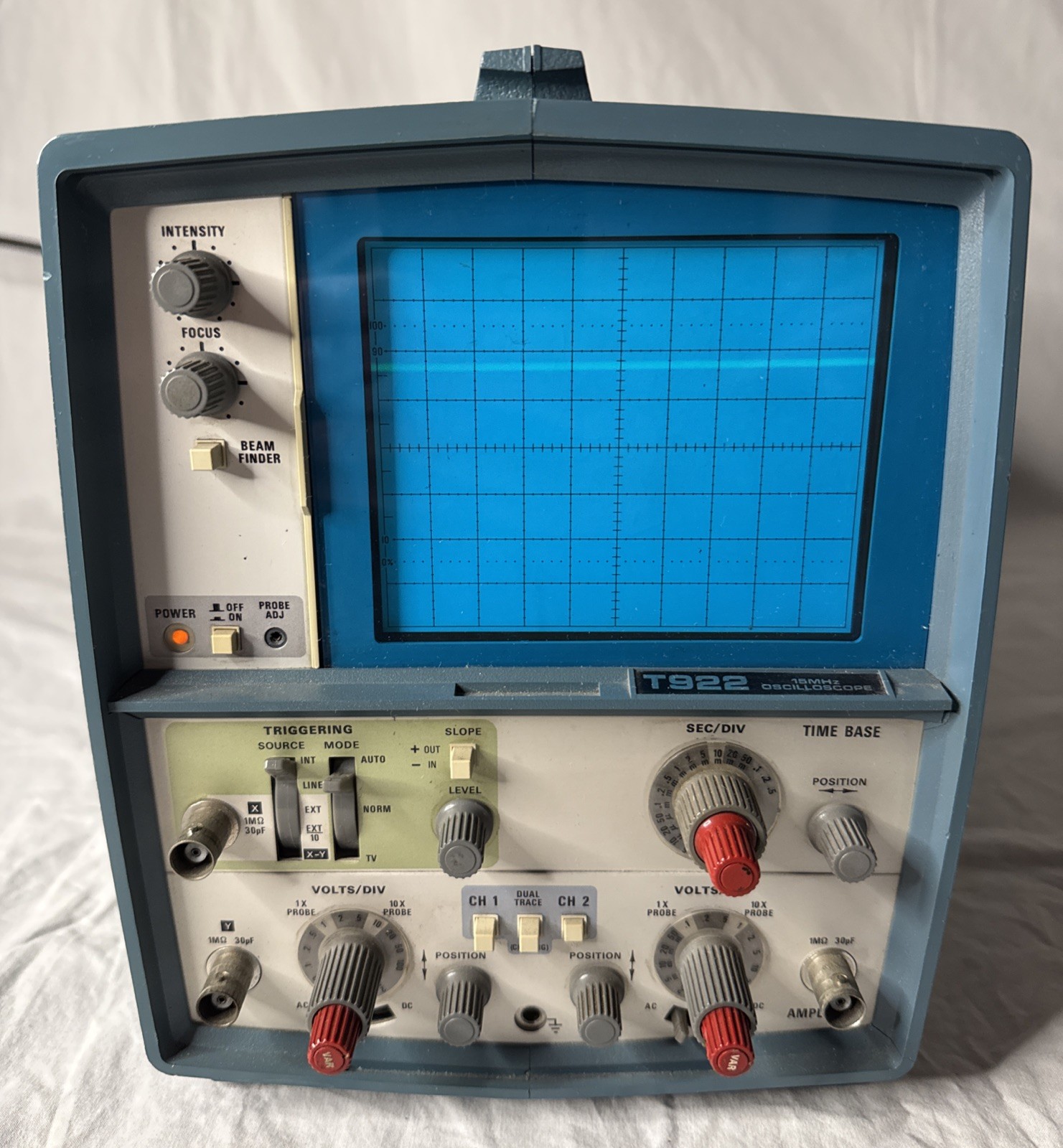 Tektronix T922 15MHz Dual Channel Oscilloscope w/ Probes Tested Working USA Made