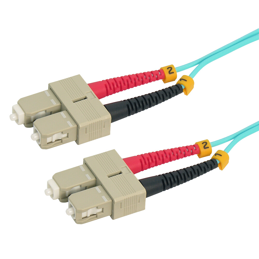 SC-SC 10Gb 50/125 OM4 M/M Duplex Fiber Cable Aqua Jacket