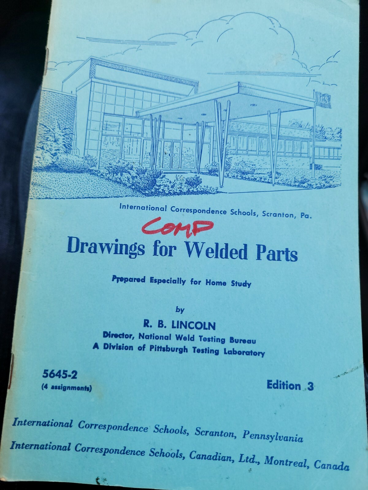 Drawings for Welded Parts RB Lincoln 5645-2 4 assignments Ed 3 Marked SY82