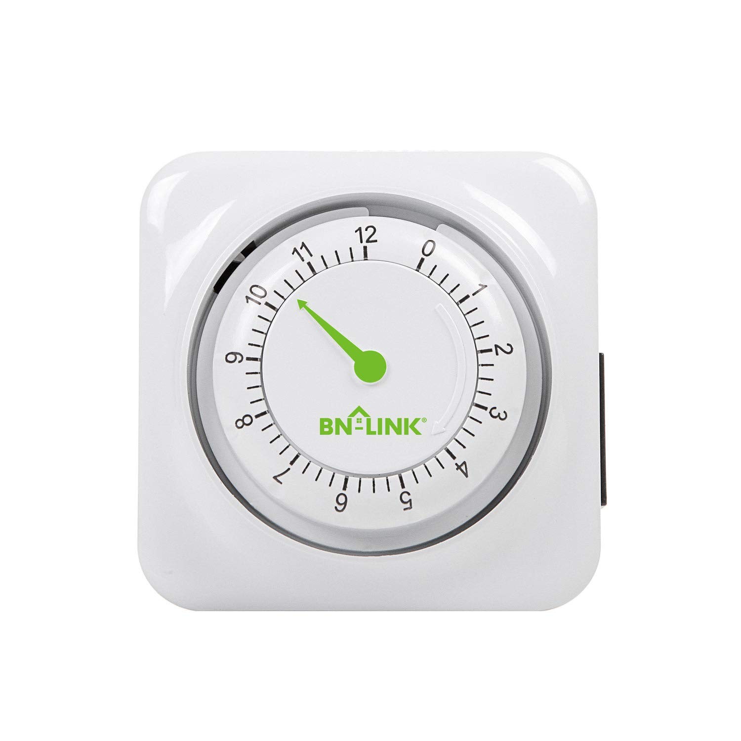 BN-LINK 12 Hour Indoor Mechanical Accurate Countdown Timer, 1-Pack, White