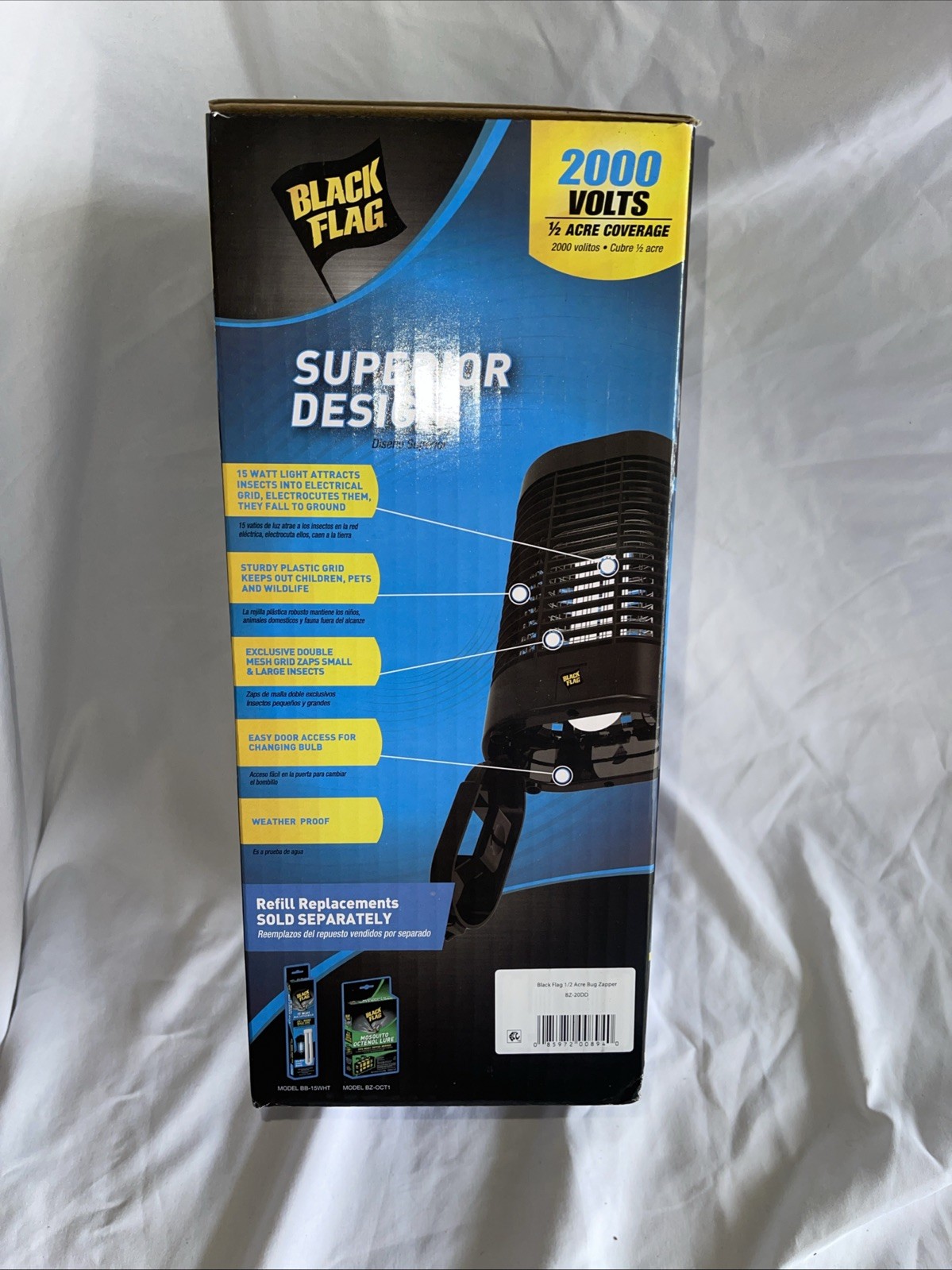 Black Flag Bug Zapper 2000 Volt Electronic Plug In Insect Killer BZ-20 + BULB