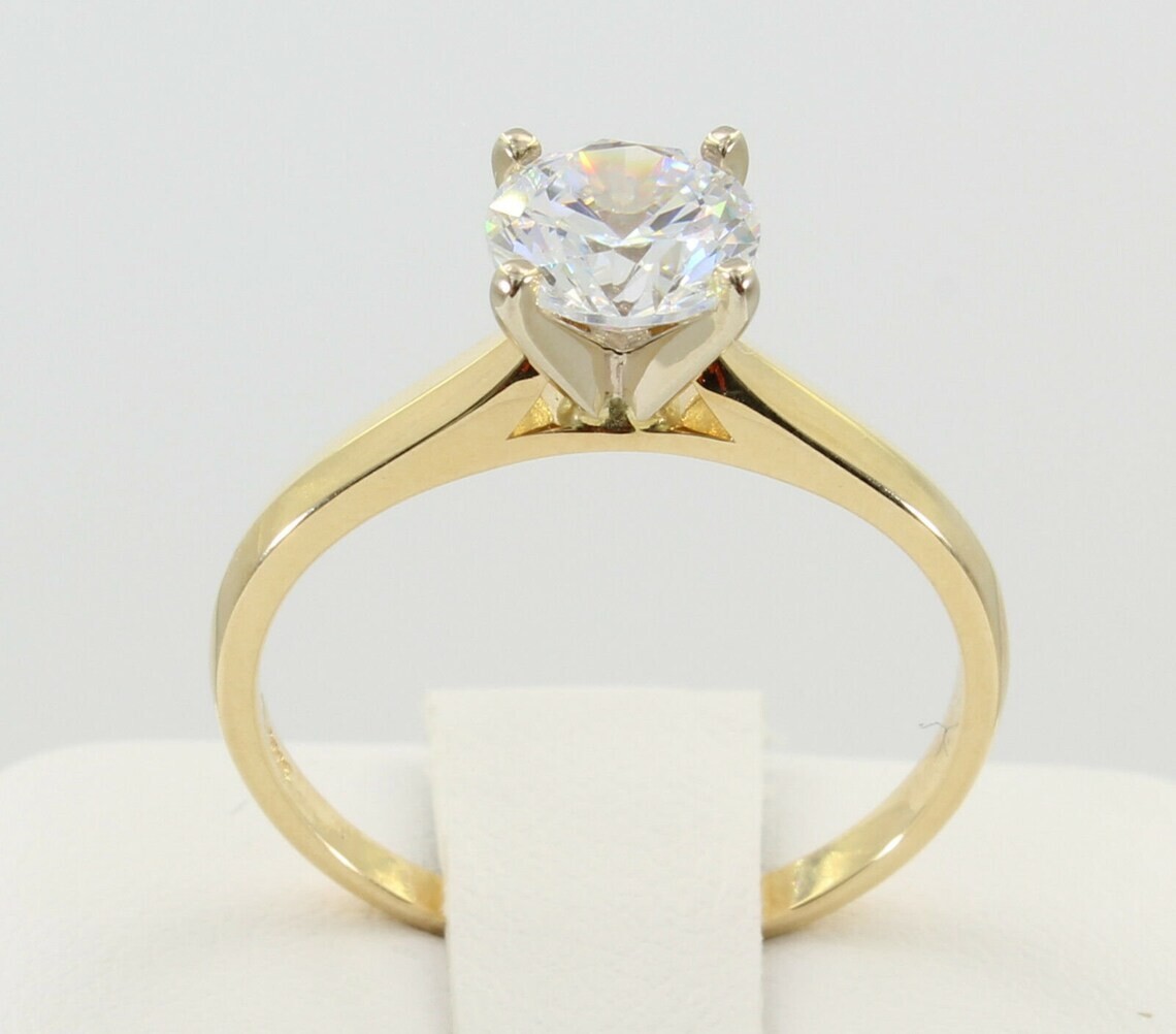 2.80 Ct Round Cut White Diamond Lab-Created Wedding Ring 14K Yellow Gold Over