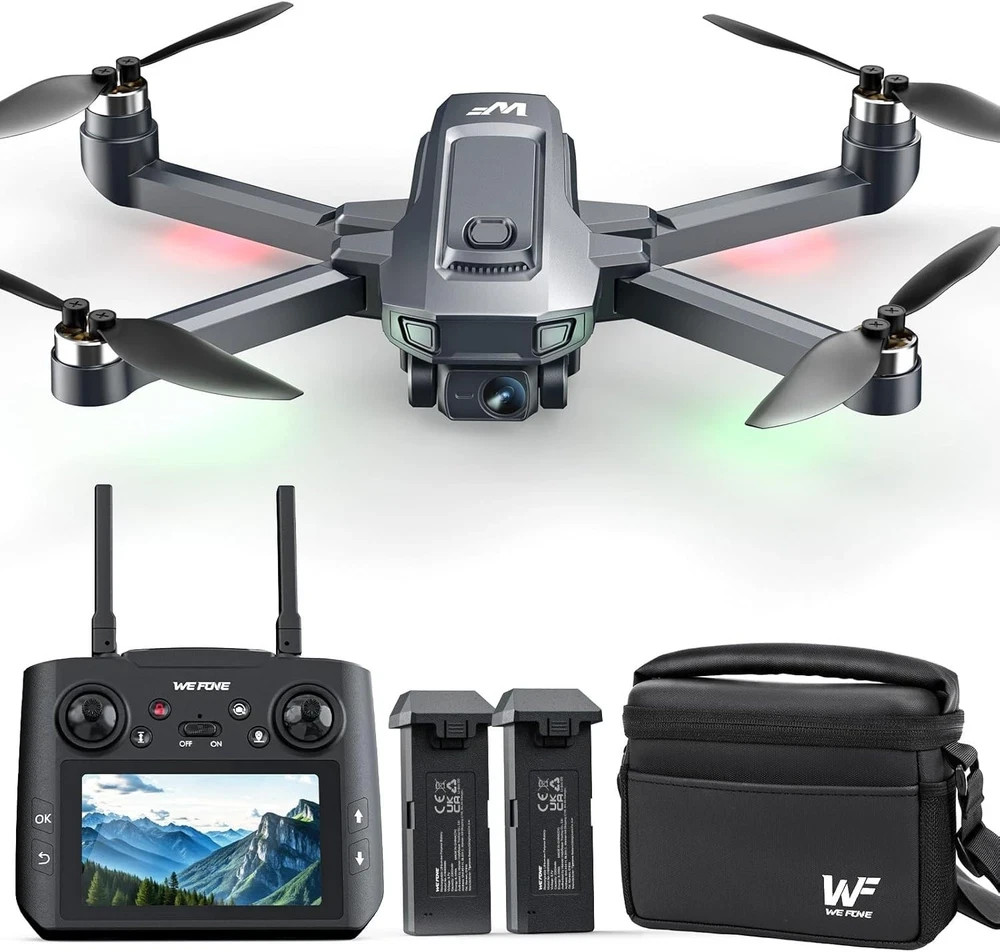 Drones with Camera for Adults 4K, WF33 GPS Foldable FPV Drone 4.5" Gray