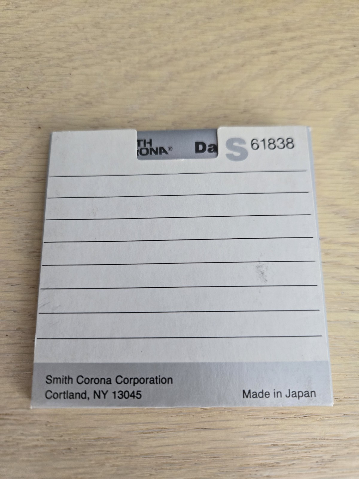 Smith Corona DataDisk Tutorial 2 Sided Disk U.S. Canada English S61838 PWP7000LT