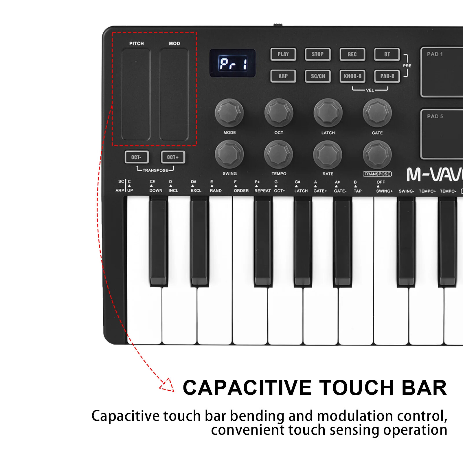 25-Key MIDI Controller Keyboard Mini Portable USB Music Arranger Keyboard