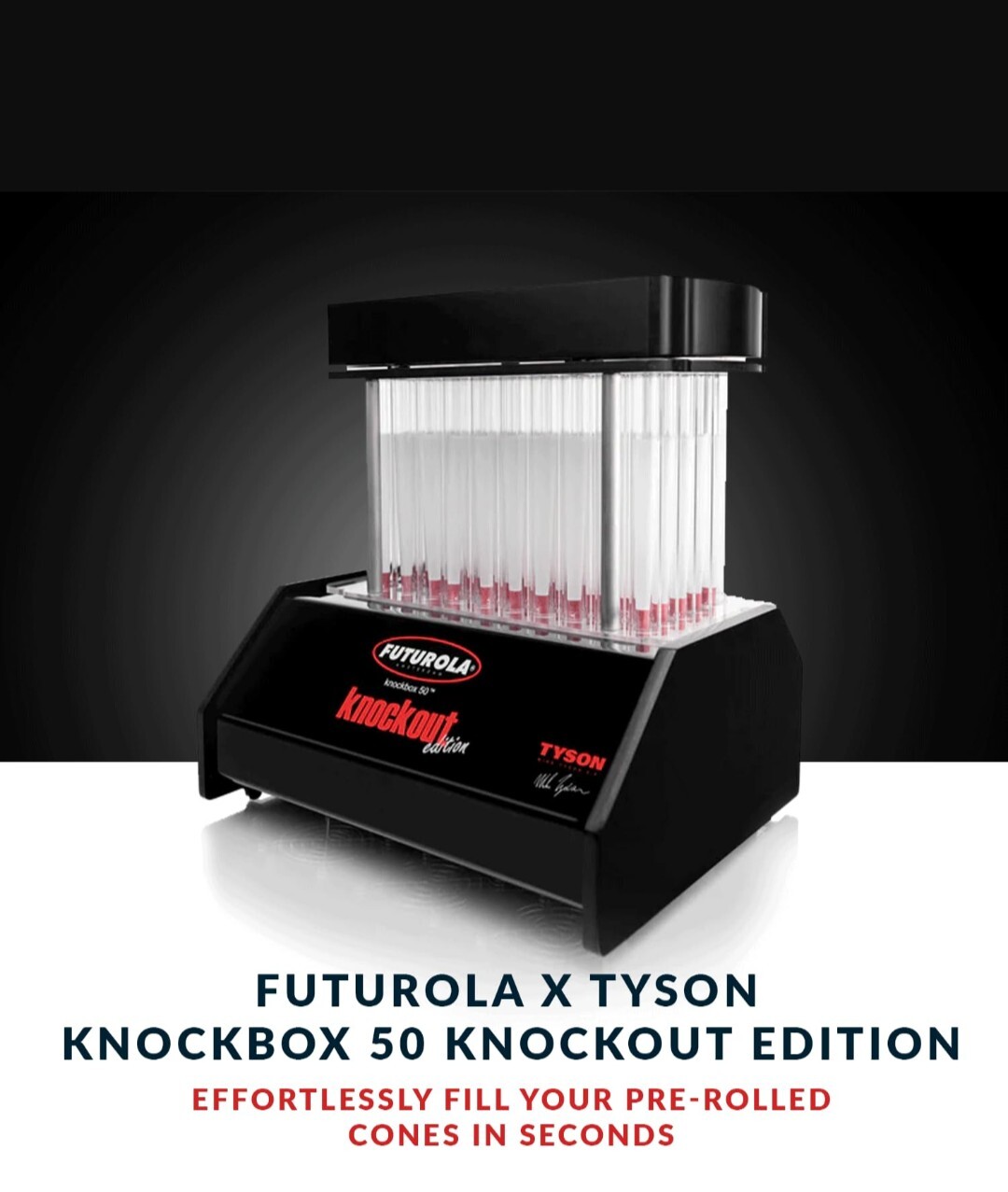 Futurola Mike Tyson Knockbox 50 Knockout Edition! 50 at a time 1 Gram per Cone