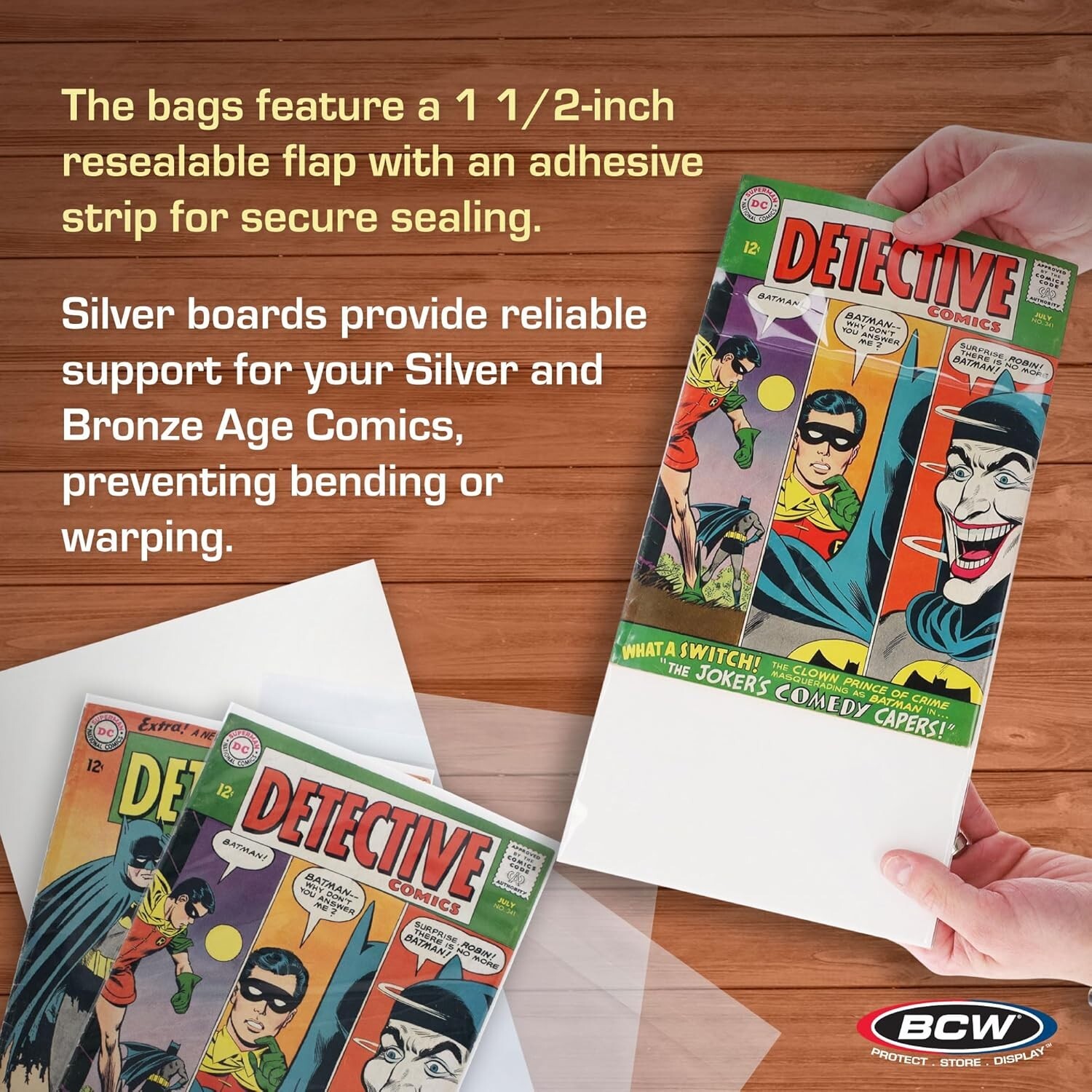 BCW Silver Age Comic Bags and Boards Combo (100 Ct) | 100 Silver Comic Backing B