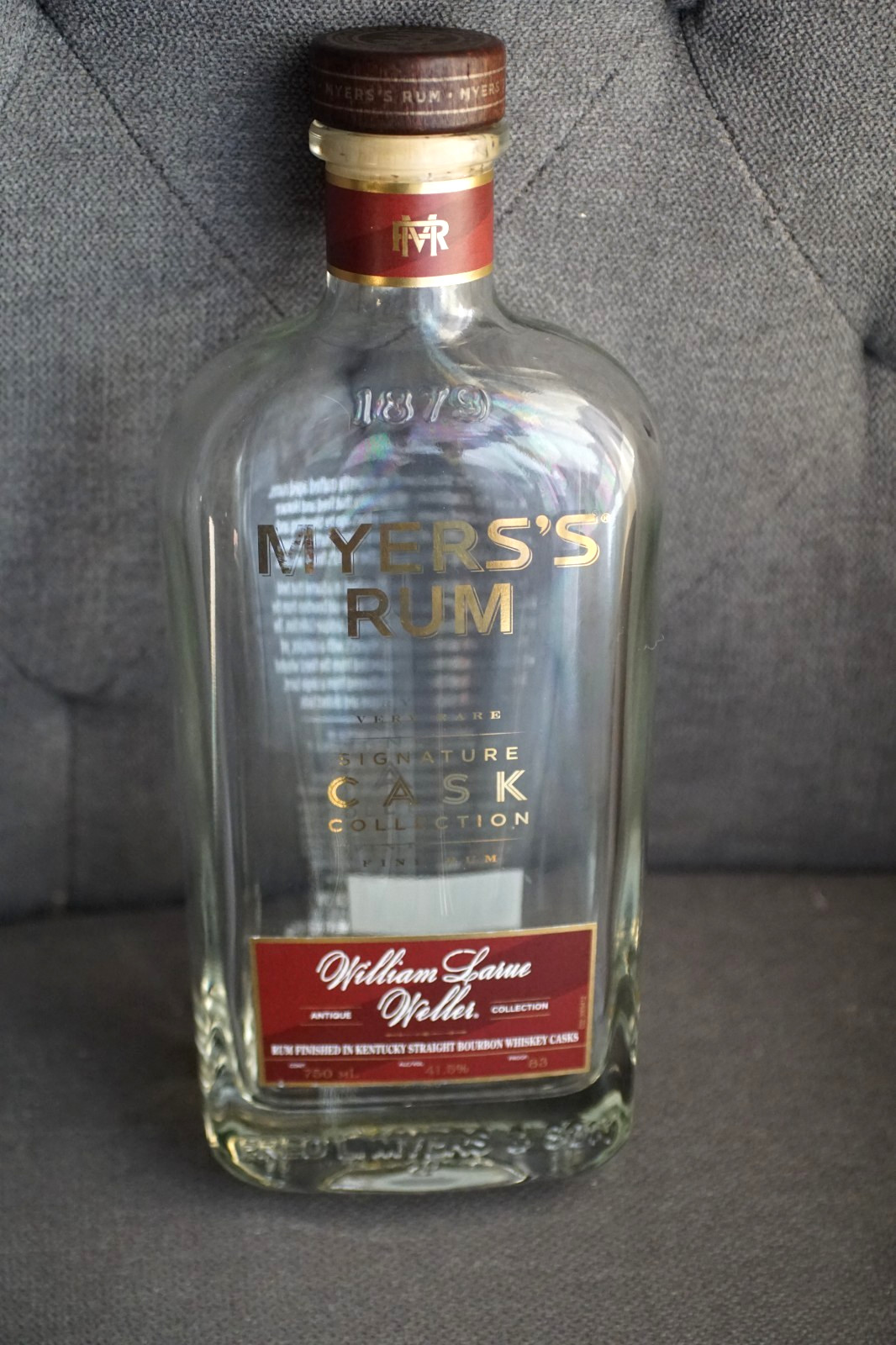 MEYERS RUM Cask Collection William LaRue Weller   Empty Bottle