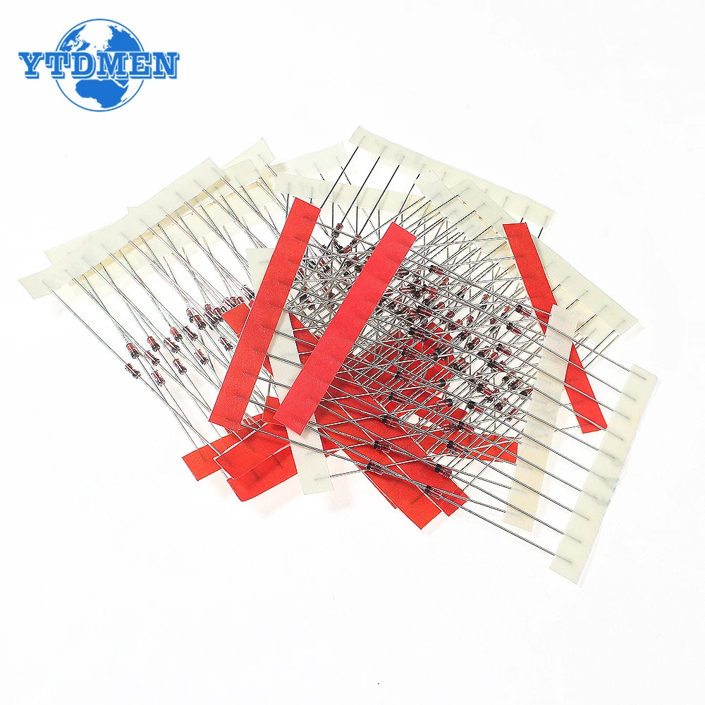 140PCS 0.5W Zener Diode Kit 3.3V-30V 14 Values Assorted for DIY Electronics