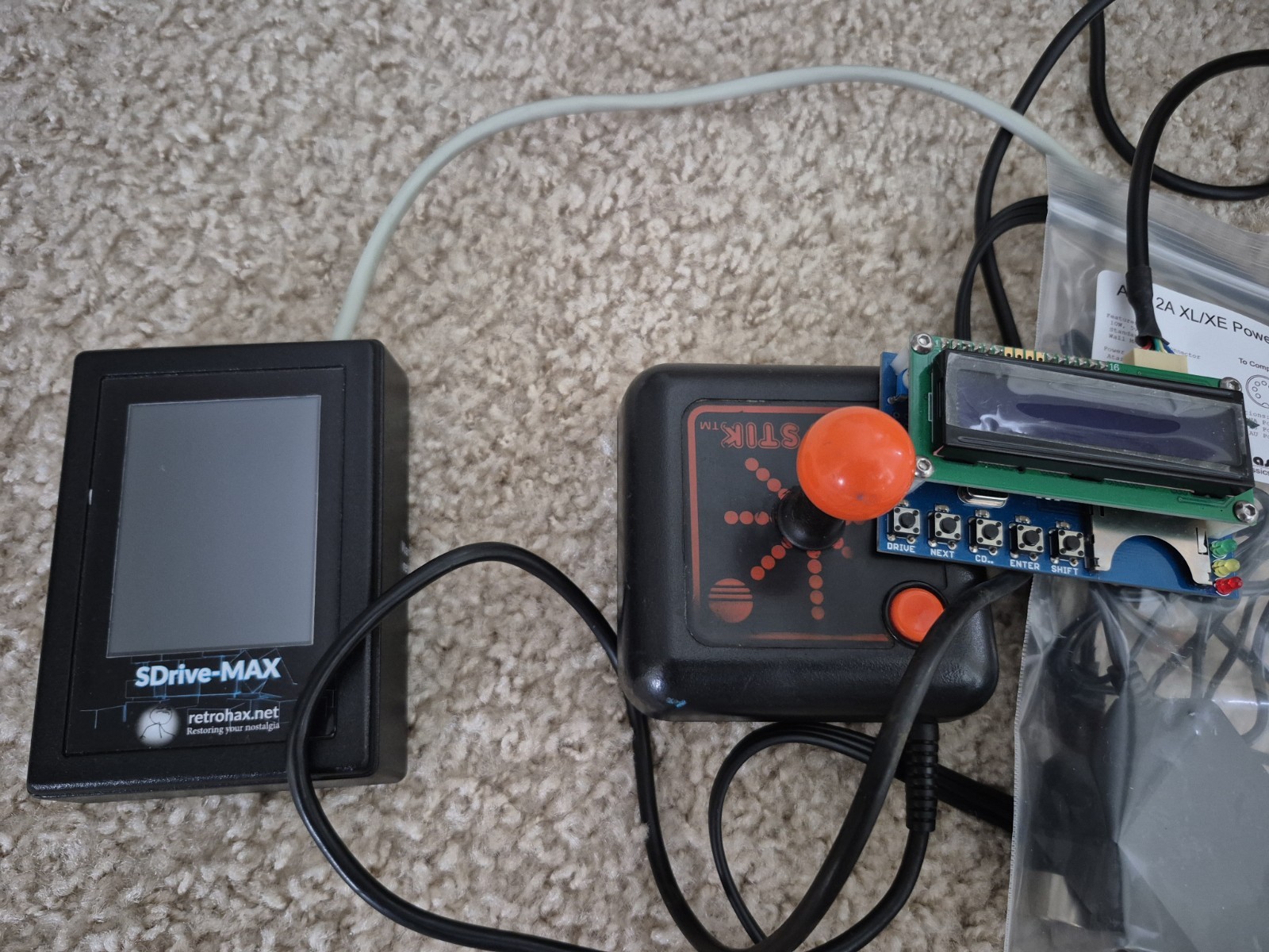 2 x Atari 800XL Computers With SDrive-Max,SIO2SD,1Power Supply,1Controller,AS IS