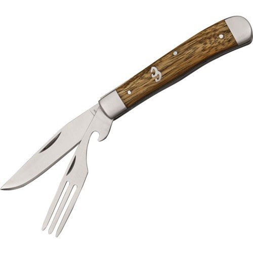 ABKT Cattleman Trapper Knife with Zebrawood Handle