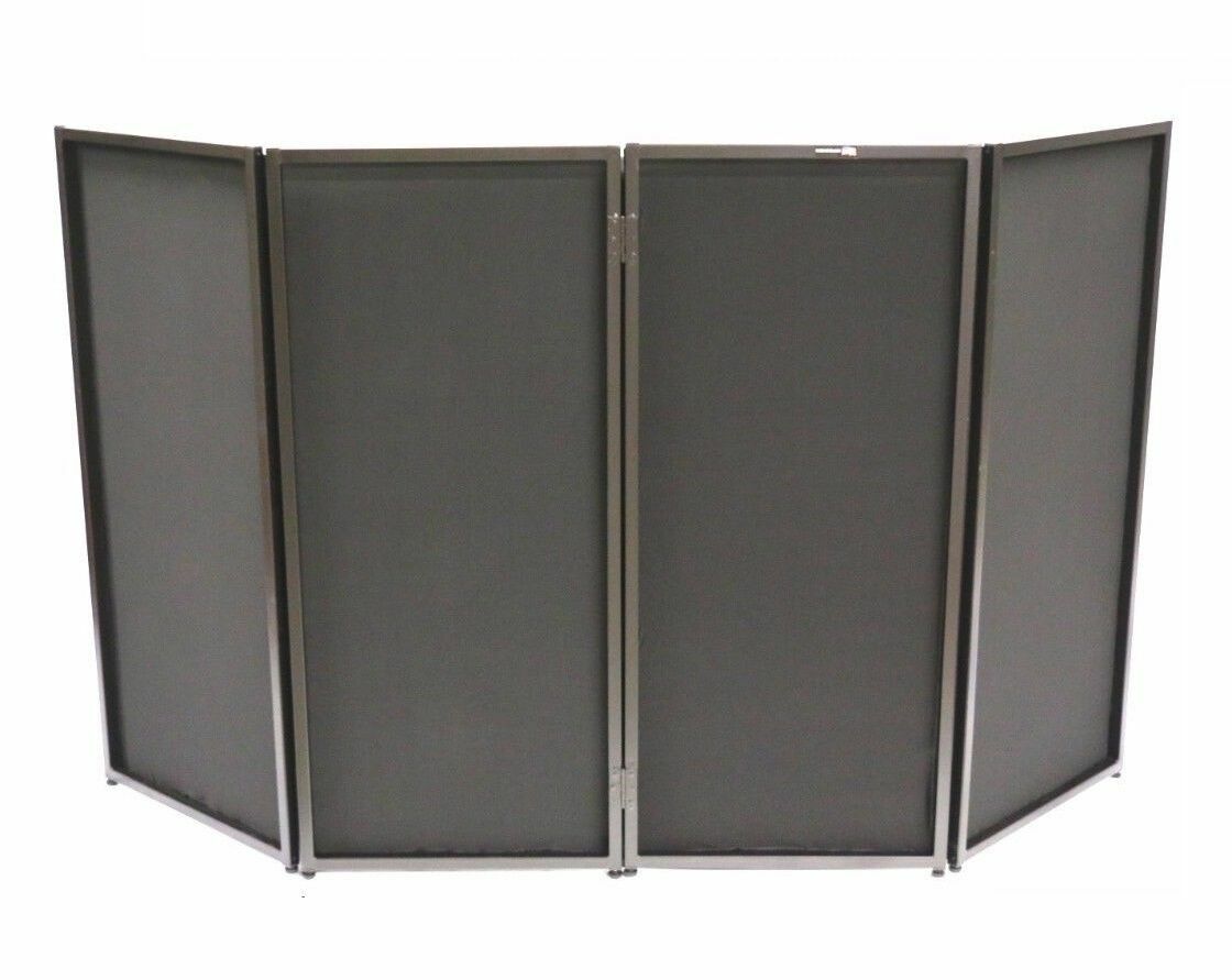 CedarsLink DJ Event Facade White/Black Scrim Metal Frame Booth W/Corner Table