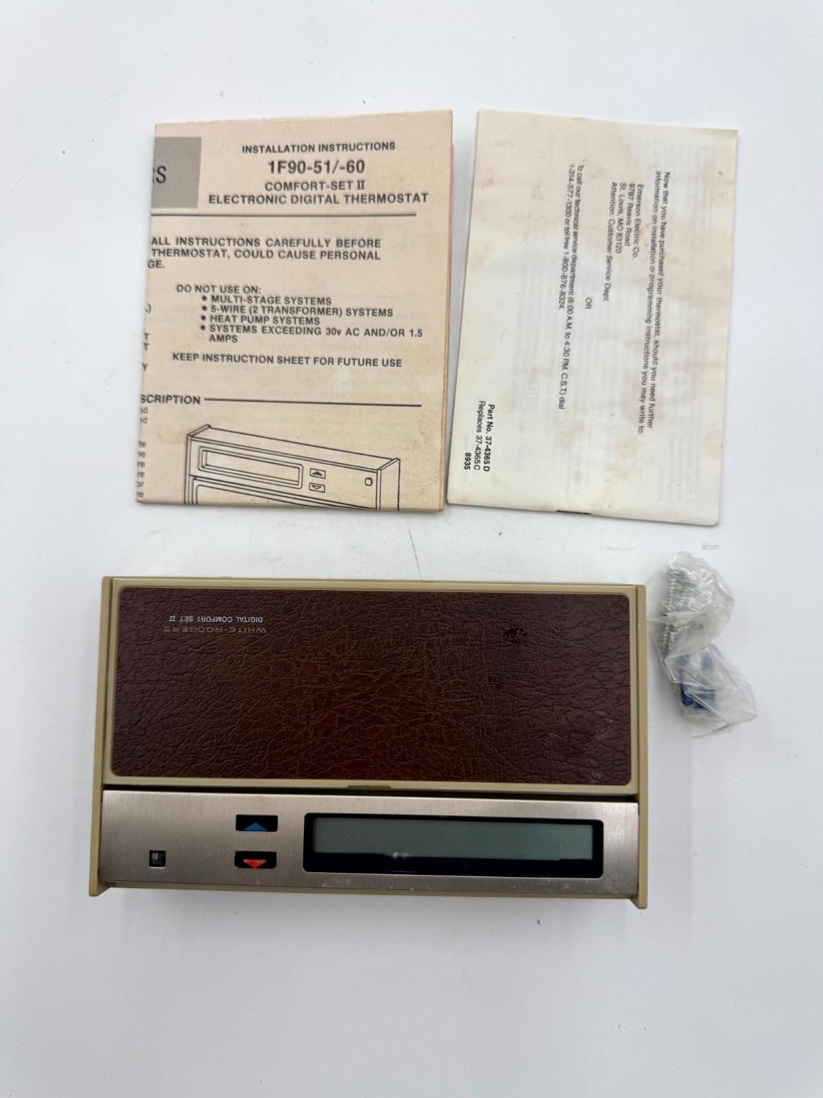 VTG White-Rodgers Digital Comfort Set II 1F90-51 Emerson Thermostat Programmable