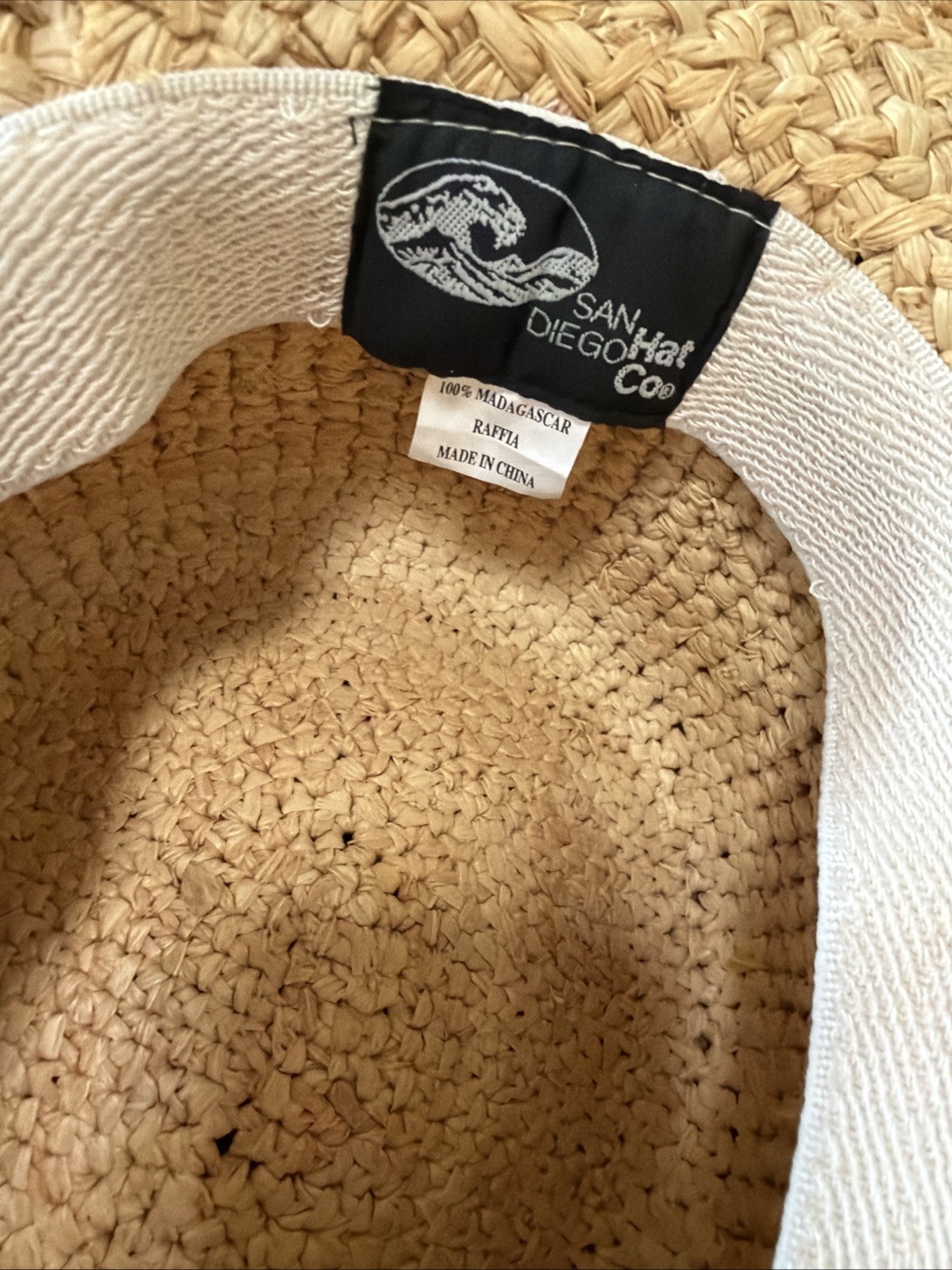 Straw Boater Hat Women Natural Woven Black Ribbon Bow Summer Beach Cottagecore