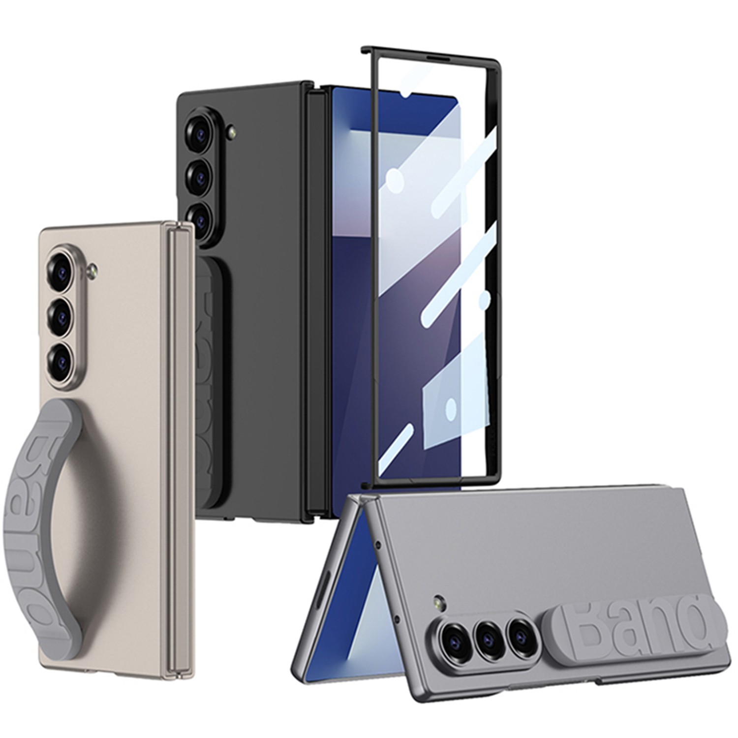 For Samsung Galaxy Z Fold 7/Fold 6 Case Gel-Wristband Kickstand Shockproof Case