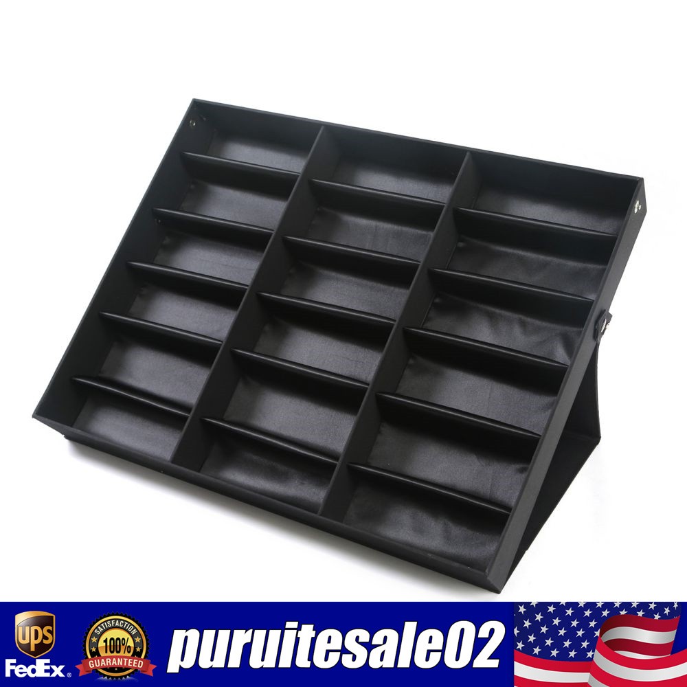 18 Slot Sunglass Eyeglass Storage Box Glasses Display Case Organizer Collector