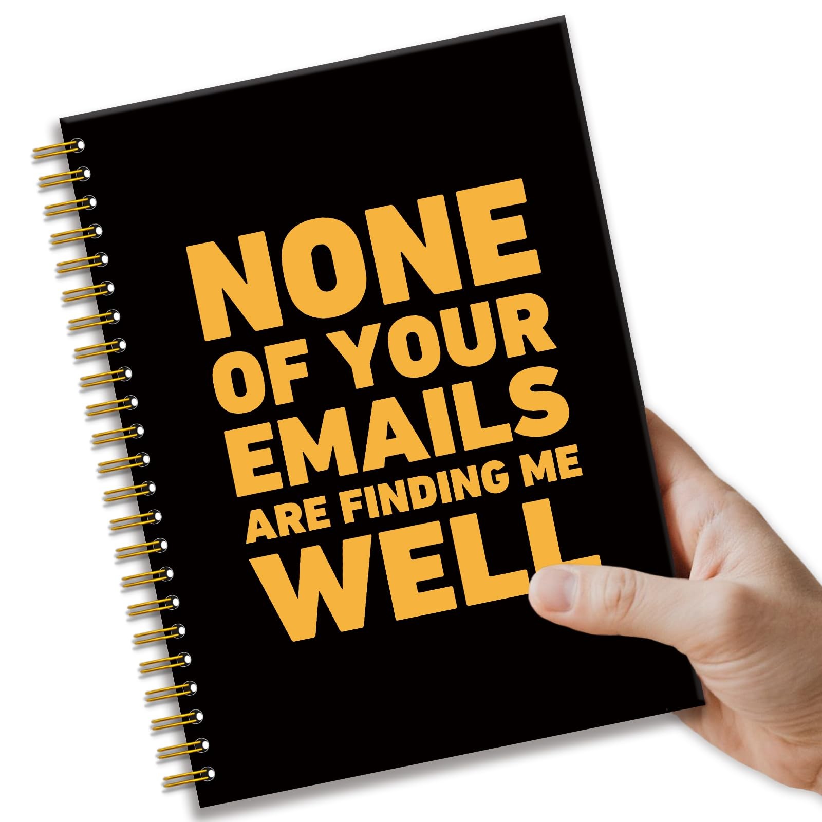 KANGYUSO Funny Sarcastic Gold Foil Notebook Gifts, None of Your Black