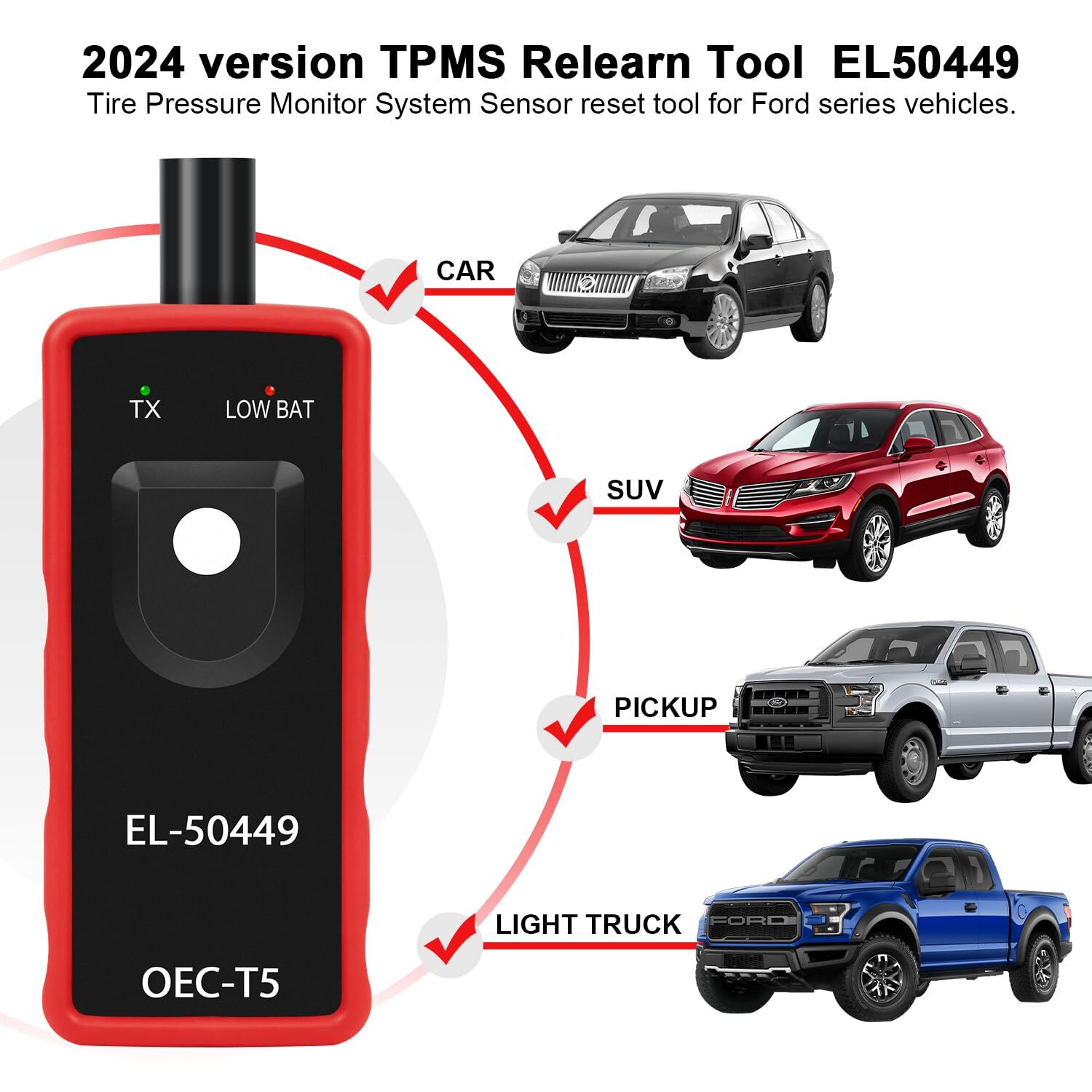Tire Pressure Monitor Sensor Activation Tool - TPMS EL-50449 Reset Tool for Ford