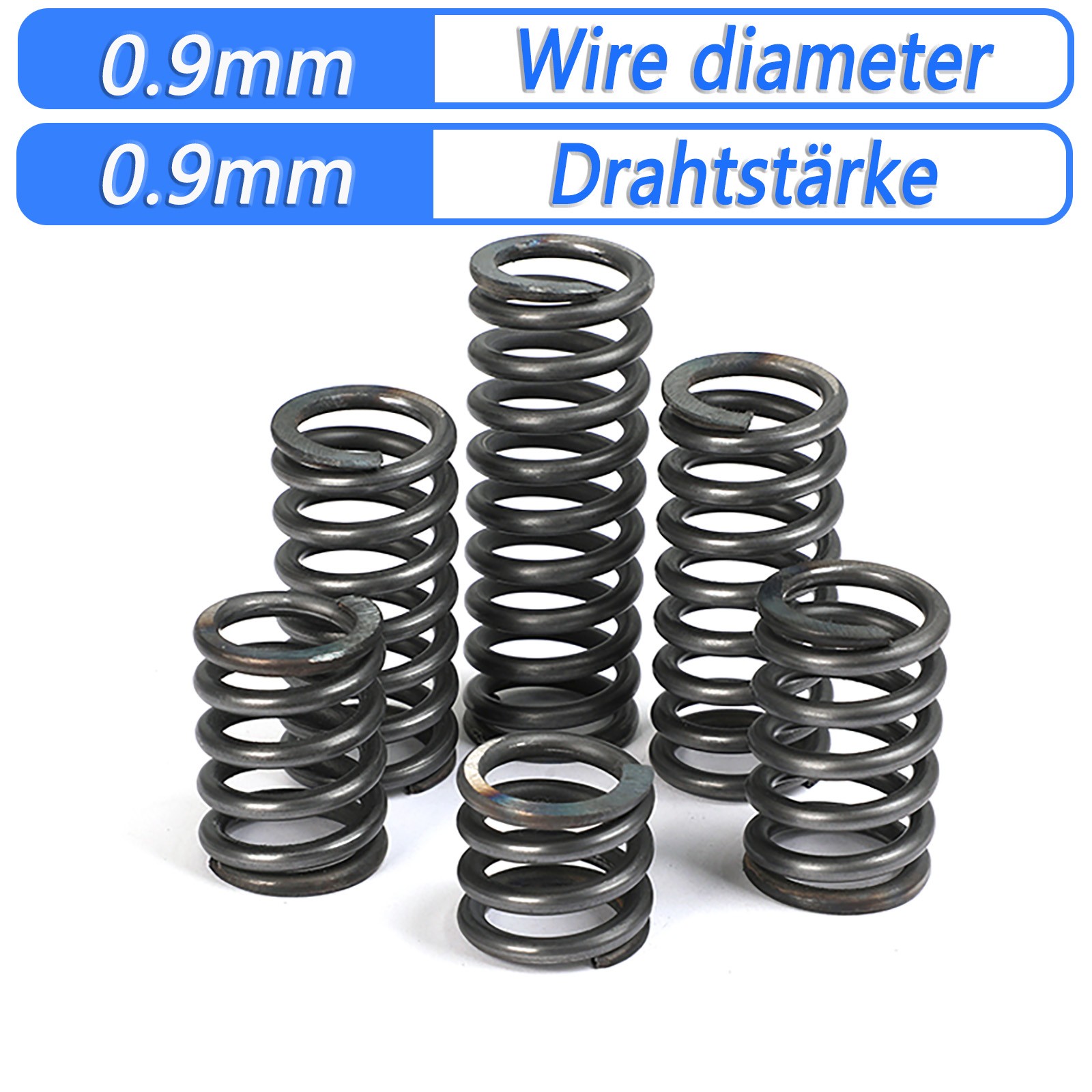 Spring Steel Compression Spring Pressure Coil 0.9mm Wire OD 5-20mm 10-100mm DIY