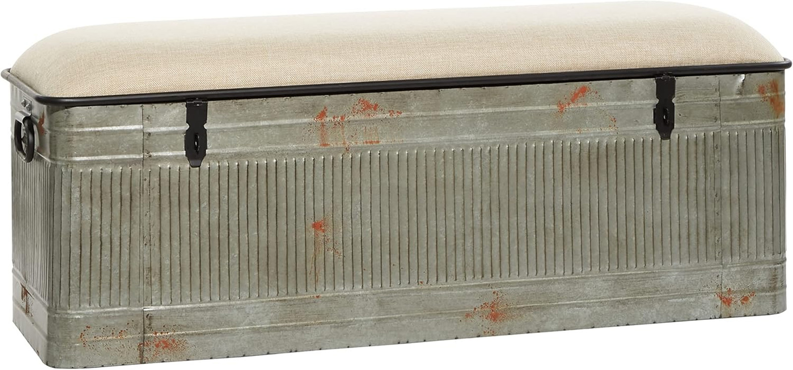 Deco 79 Metal Storage Bench, Entryway Bench, 50" X 16" X 18", Gray | Room Decor,