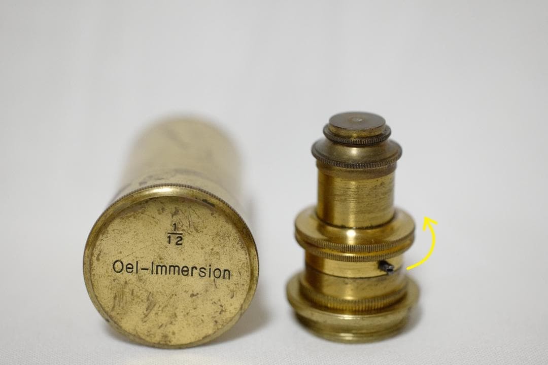 microscope antique collectible Objective Lens "Nachet 1/12 Immersion "