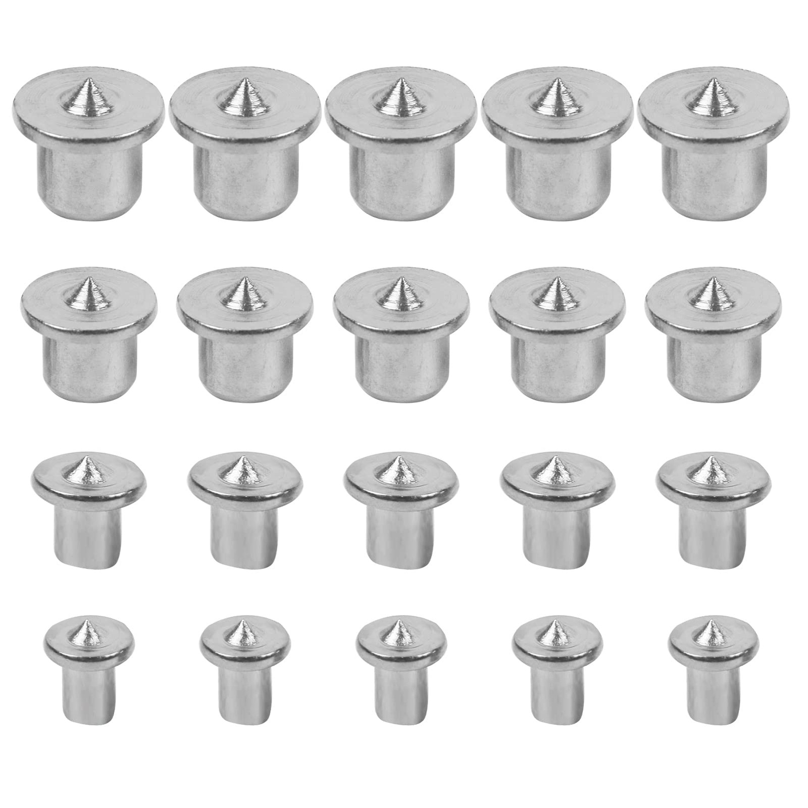 Dowel Pins Center Point Set, 20 Pcs (1/4", 5/16", 3/8", 1/2" Inch) Silver Met...
