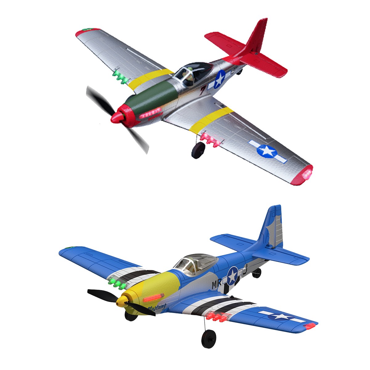 RC Plane 2.4G 4CH P51 Mustang Airplane Aerobatic Stunt RTF Stabilization 2Batter