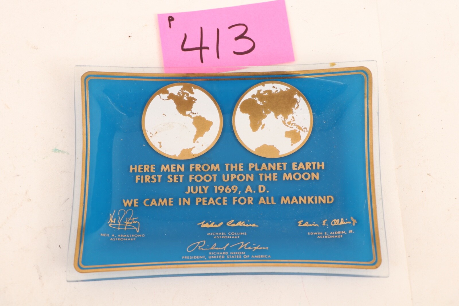 Relic of the Race to Moon Ashtray from The Era Celebrating Moon Landing p413