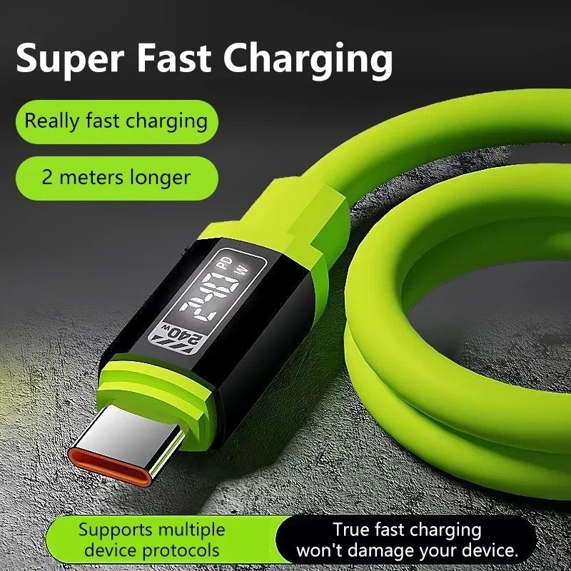 240W USB Type C Fast Charging Cable Nylon Braided Quick Charger Data Sync