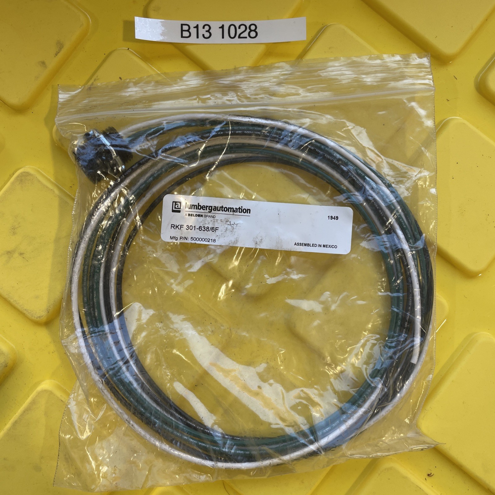 BELDEN RKF 301-638/6F Lumberg Automation mfg p/n 500000218 3 pin female