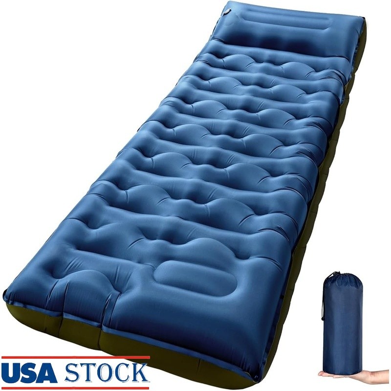 Extra Thick Camping Sleeping Pad W/ Built-In Pump Portable Modular Design New