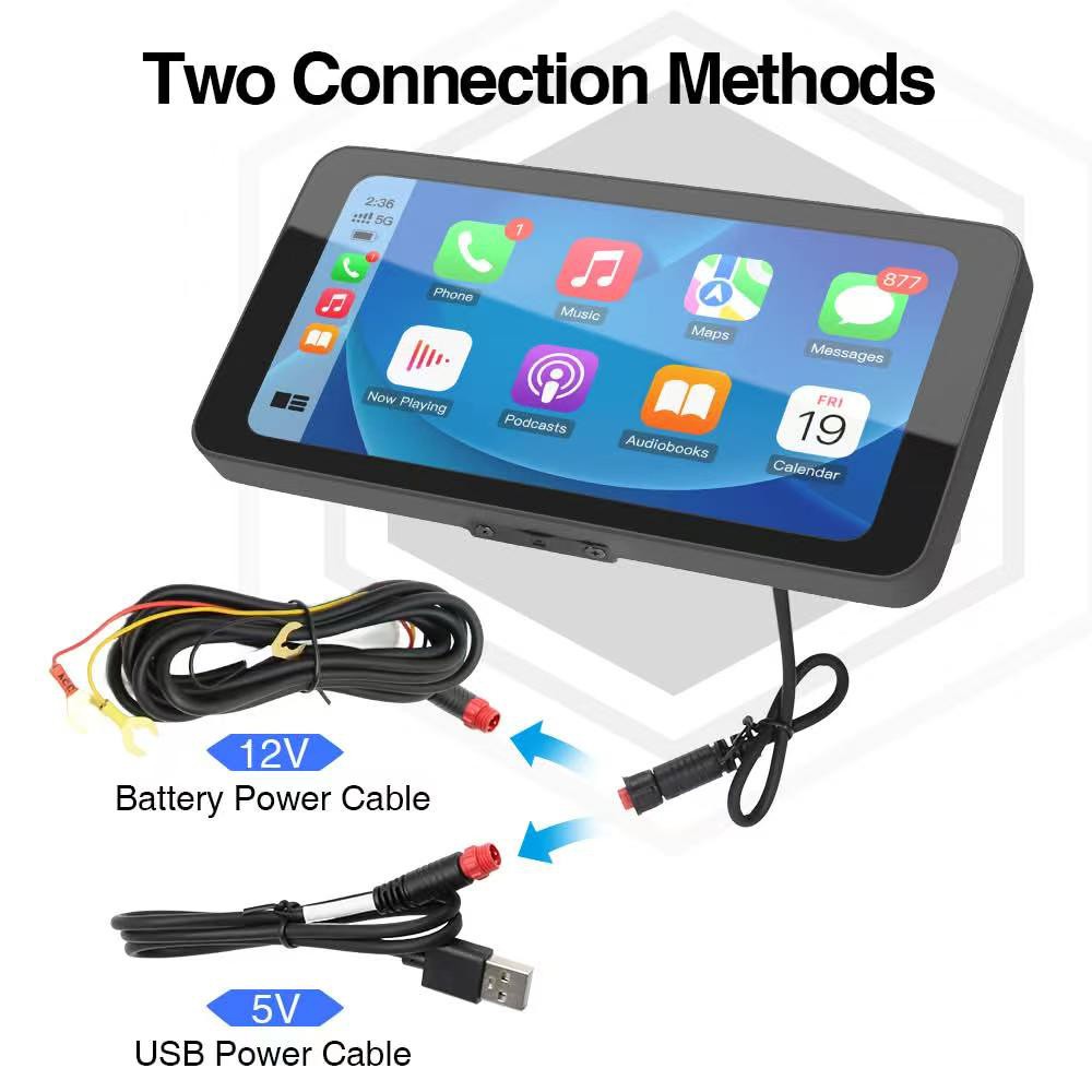 6.3'' Motorcycle GPS Navigation Carplay/Android Auto Waterproof Touch Screen