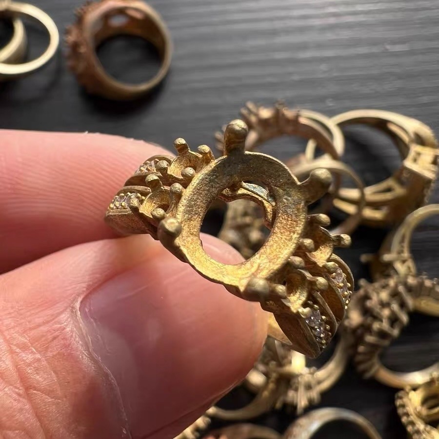 Brass Ring Blank Prong Setting Empty Base DIY Jewelry Crystal Gem Mount