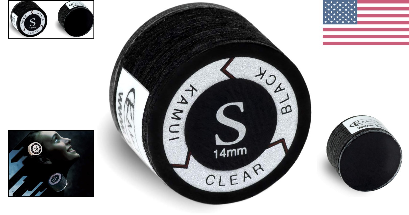 High Performance 14mm Black Laminated Cue Tip - Easy Installation & Playability