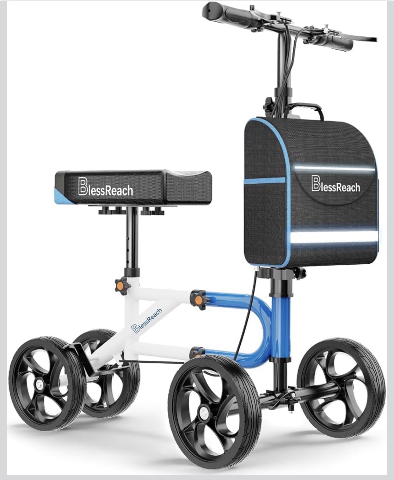New Knee scooter Compact Crutch Alternative with Dual Braking System,300 Lbs