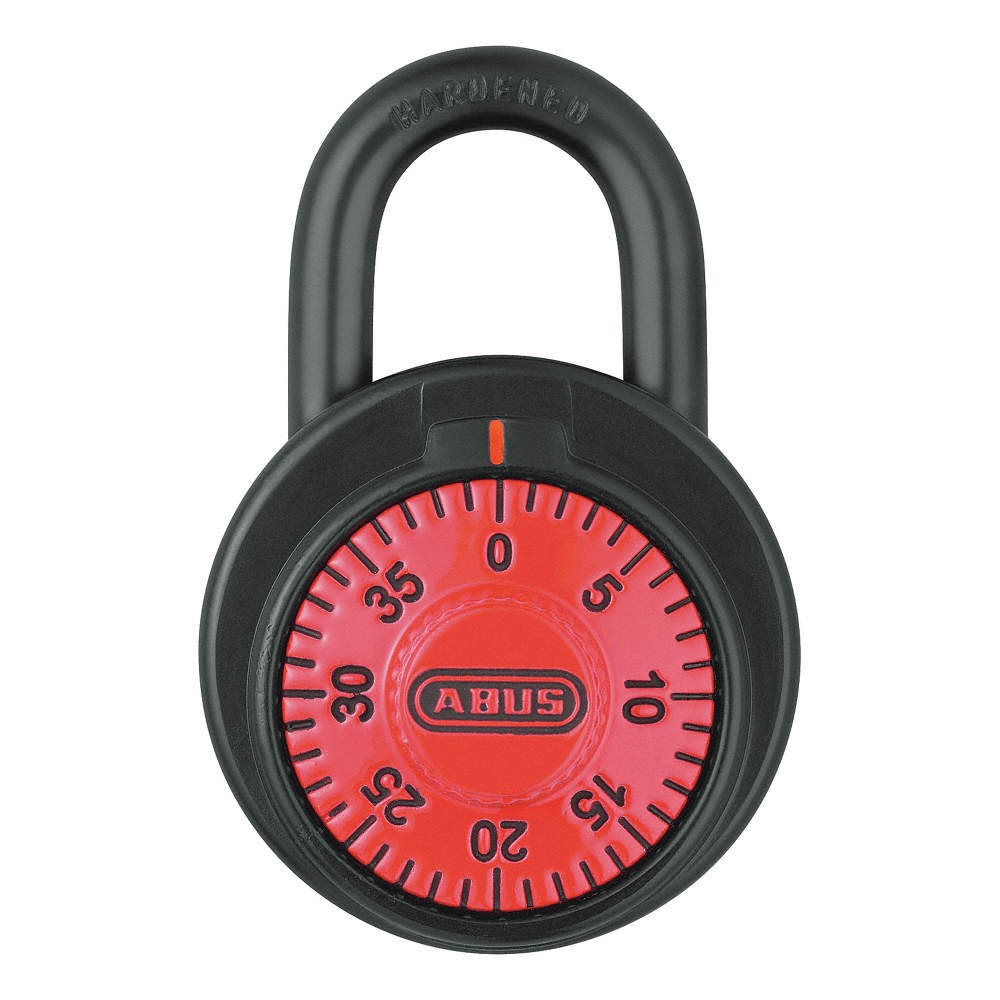 ABUS 78/50 Red Combination Padlock,2 in,Round,Black 14J901