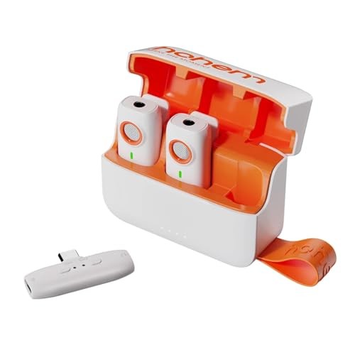 MIC-01 Wireless Lavalier Lapel White 2TX+1RX+Charging Case for Andriod