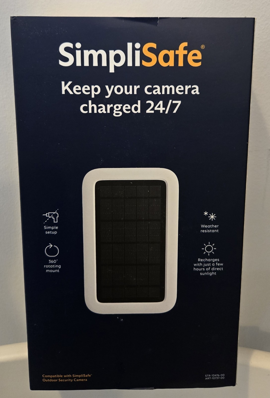 SimpliSafe White Outdoor Security Camera Solar Panel Charger Model CM001 SEALED