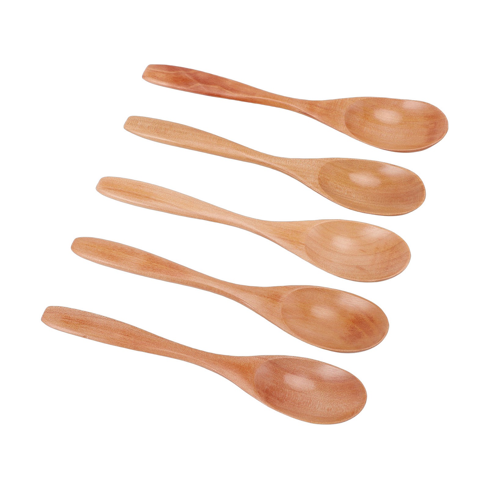 5 Wooden Honey Spoons Durable Serving Set For Kitchen Use