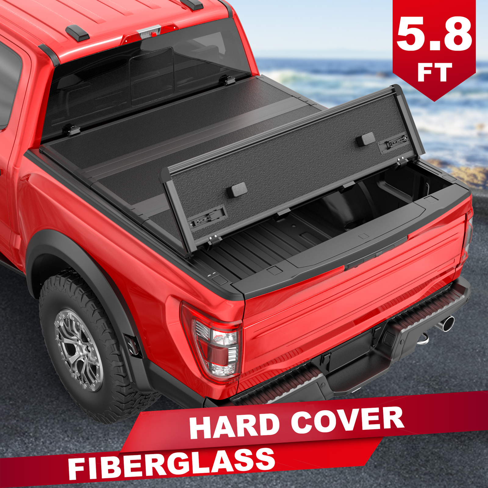 5.8FT Truck Bed Hard Tonneau Cover For 04-07 Chevrolet Silverado GMC Sierra 1500