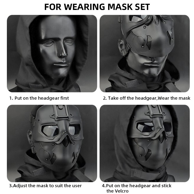 IDOGEAR Tactical Full Face Mask Protective Airsoft Mask Hood Hunting Headgear MC