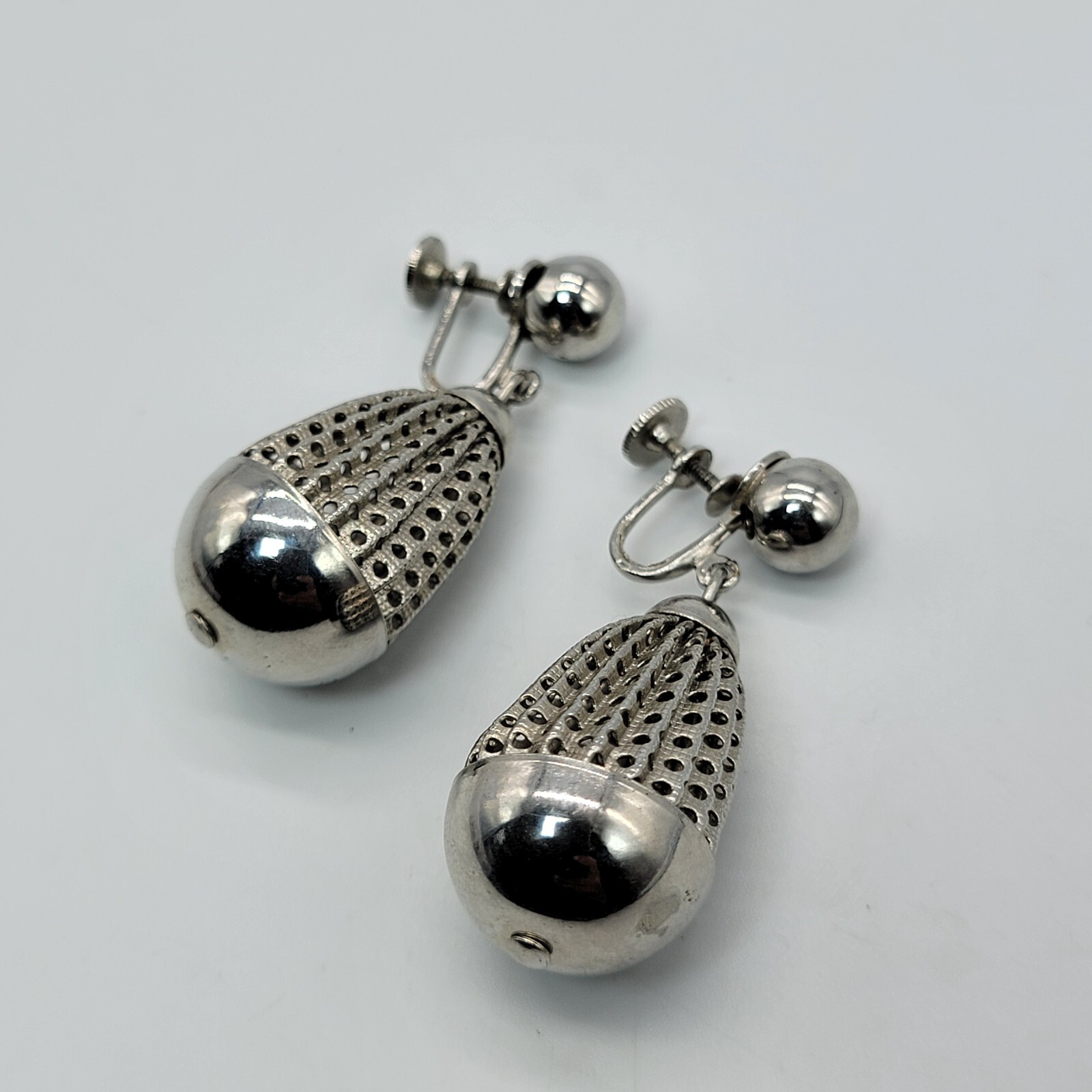 Alice Teardrop Dangle Silver Tone Earrings