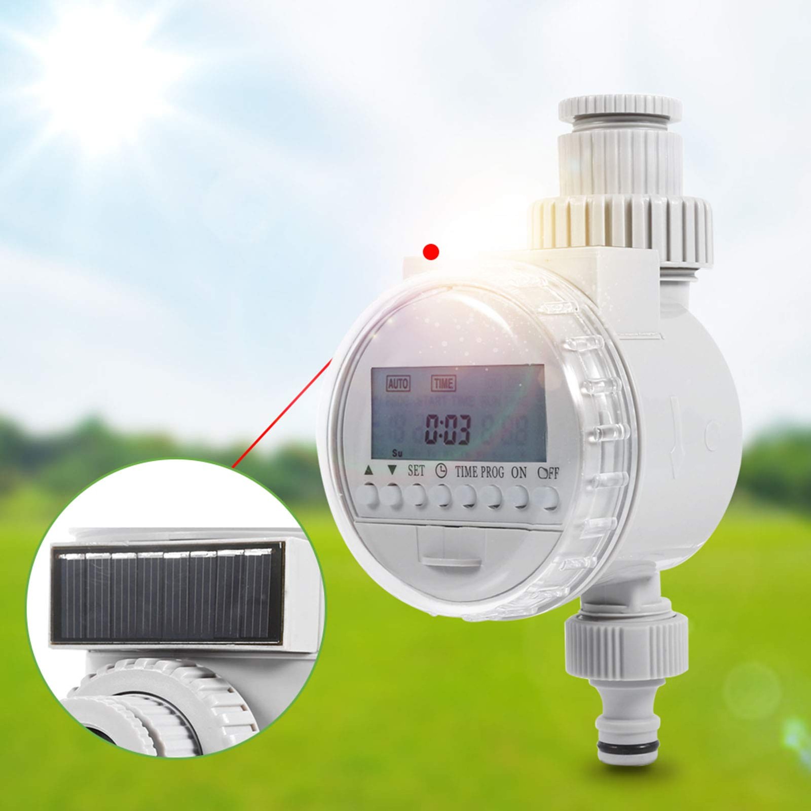 Solar Power Irrigation Timer for Garden Lawn Greenhouse Drip System Automatic...