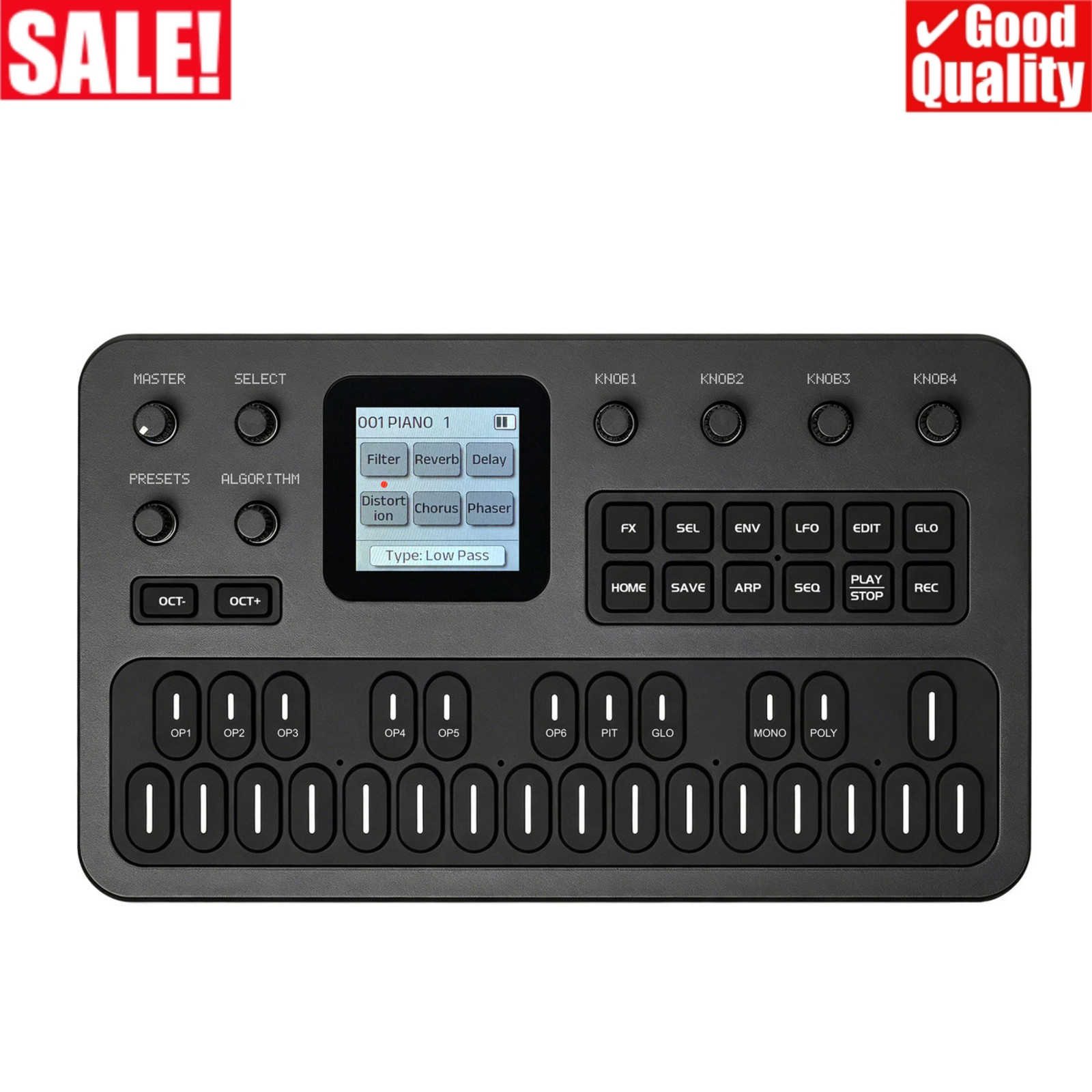 M-VAVE FM-1 Audio FM Synthesizer 3Ch MIDI Built-in 6 Effects 3.5mm Stereo Output