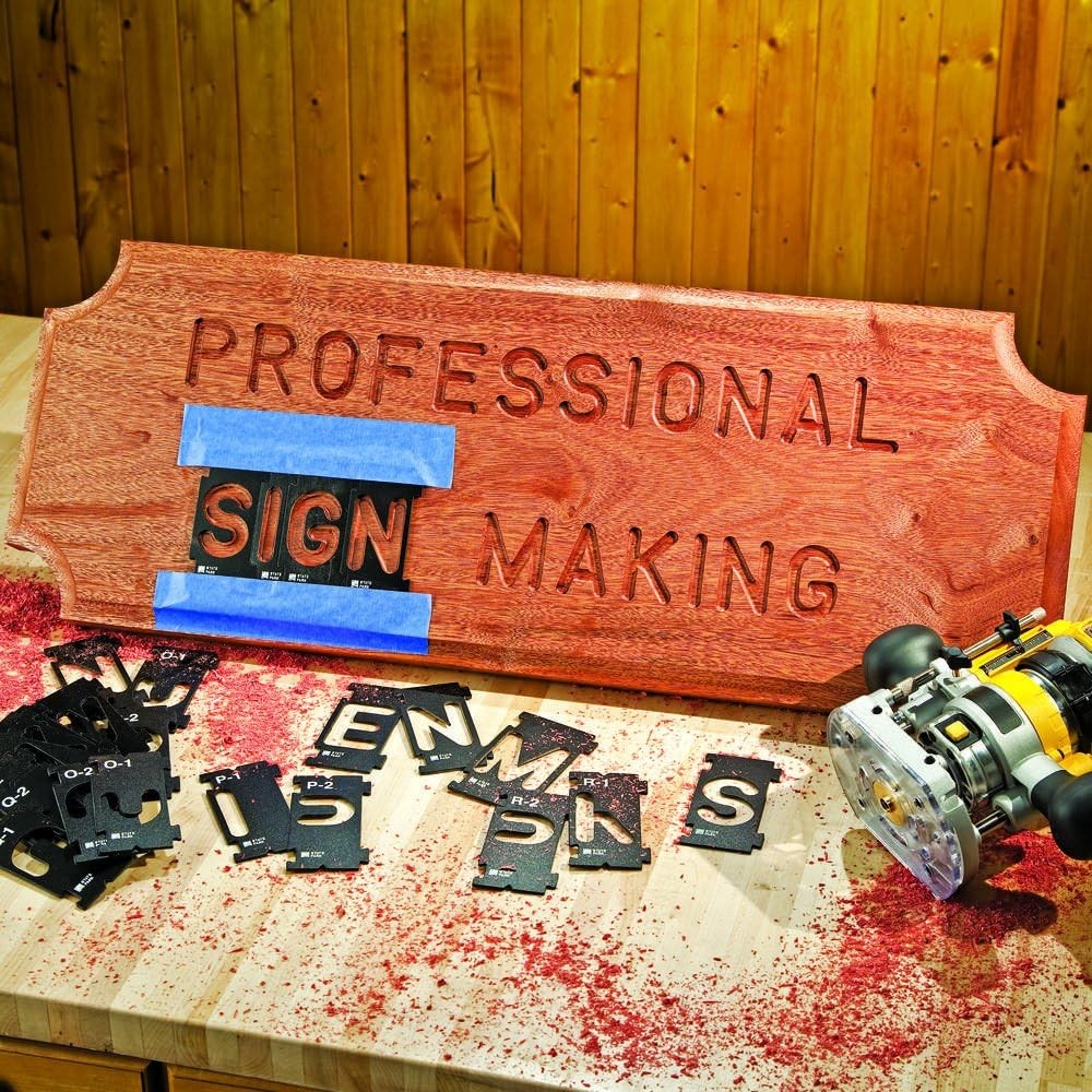 Template 2.25 Inch, 99-Pc Interlocking Signmaker’s Templates | Router Letter