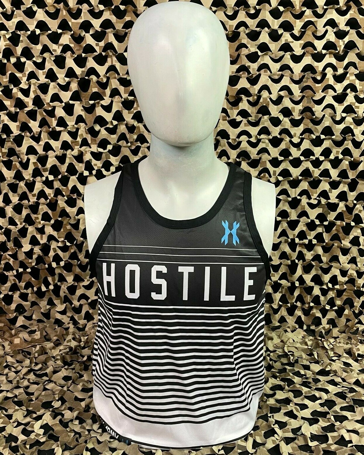 NEW HK Army Lined Up Dri Fit Tank Top - Black/White - Medium