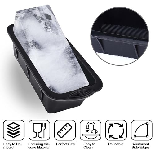 Extra Large Ice Block Mold,4 Pack 9.4lbs Ice Cubes for Cold Black-4 pack