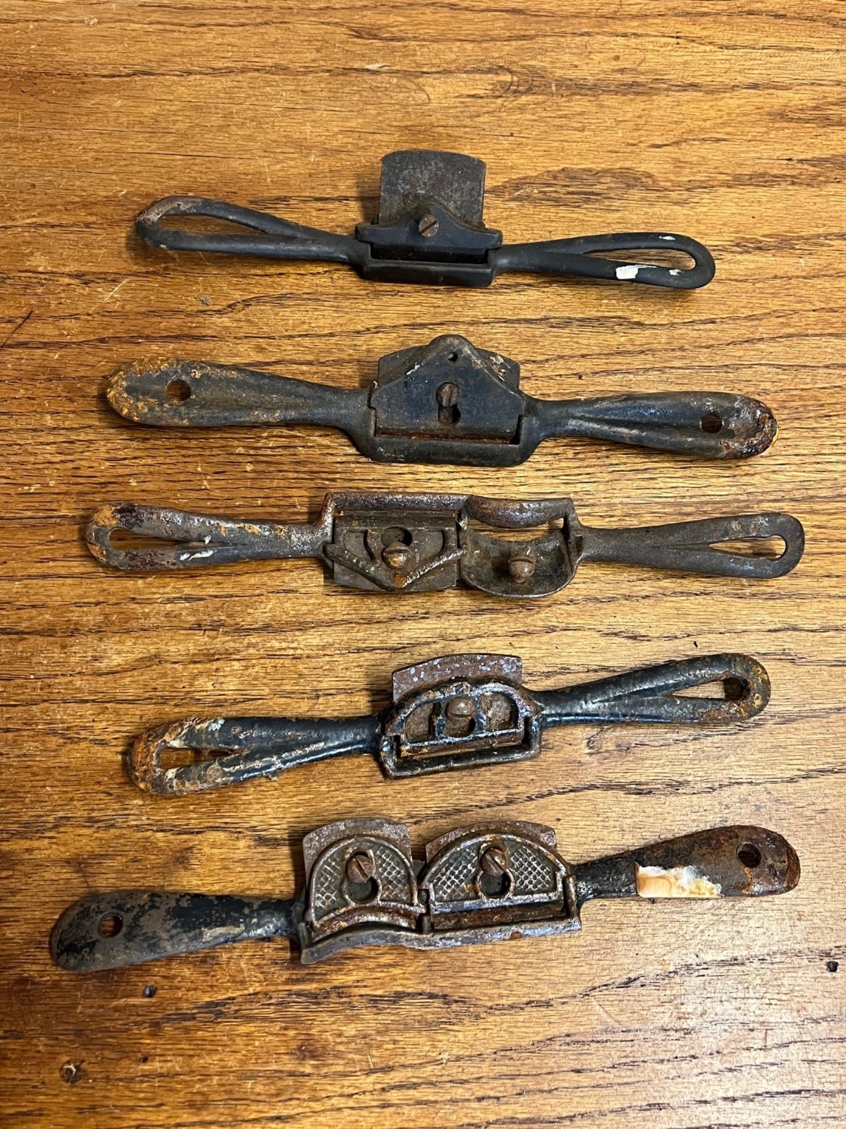 Lot of 5 Vintage  Metal handheld Spokeshaves Woodworking Tools
