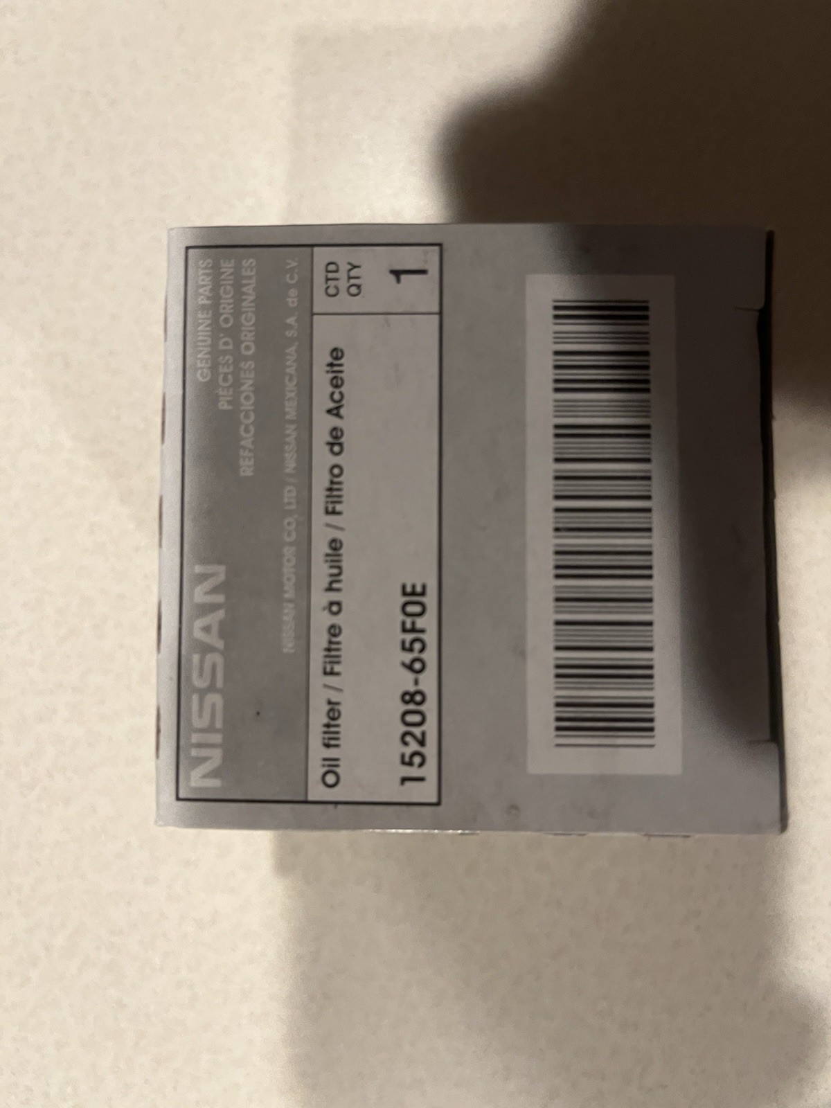Genuine Nissan Oil Filters 15208-65F0E, 3 Filters